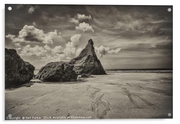 Bedruthen rocks, Cornwall Acrylic by Neil Parker