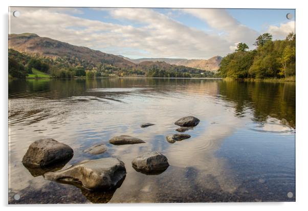 Rydal Water and Loughrigg Terrace Acrylic by Ian Homewood