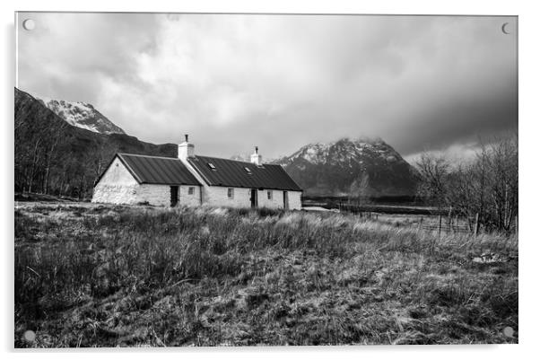 Blackrock Cottage in Winter, Glencoe Acrylic by Ian Homewood