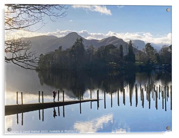 Lone photographer Lake District  Acrylic by David Mather