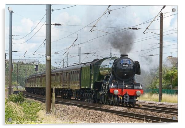 Flying Scotsman races away from York Acrylic by David Mather