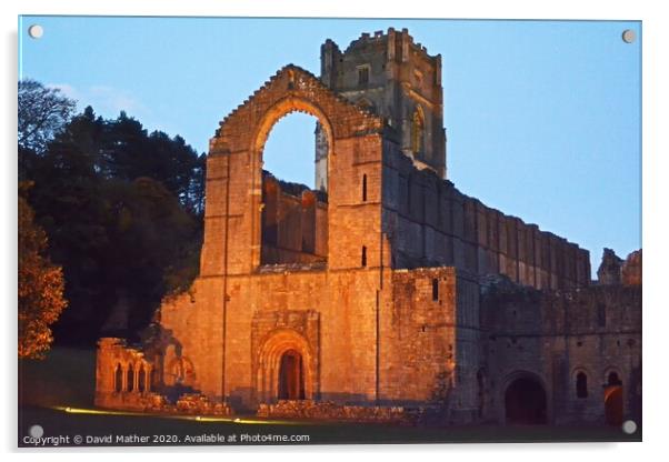 Fountains Abbey North Yorkshire Acrylic by David Mather