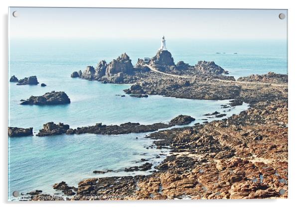 Lighthouse at Corbiere, Jersey, Channel Islands Acrylic by David Mather