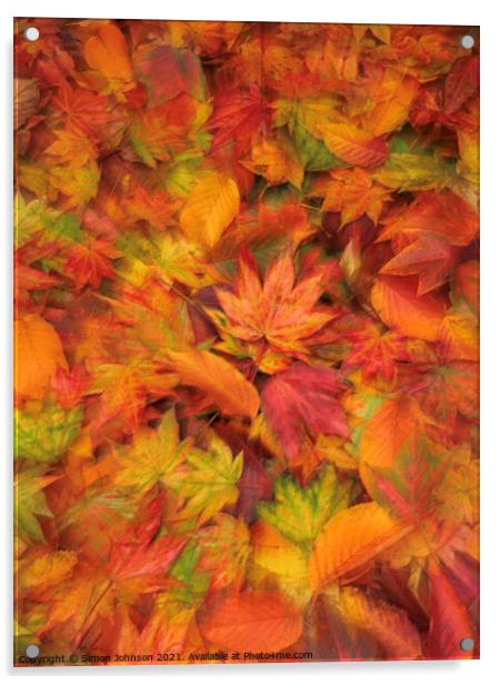 Autumn leaves Acrylic by Simon Johnson