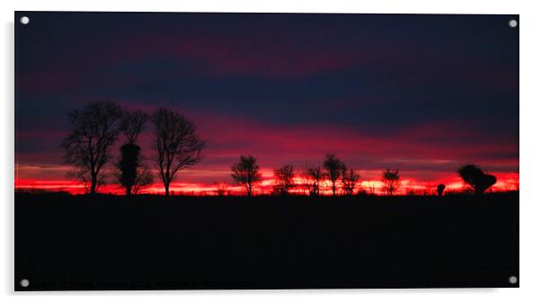 Cotswiold Sunrise Acrylic by Simon Johnson