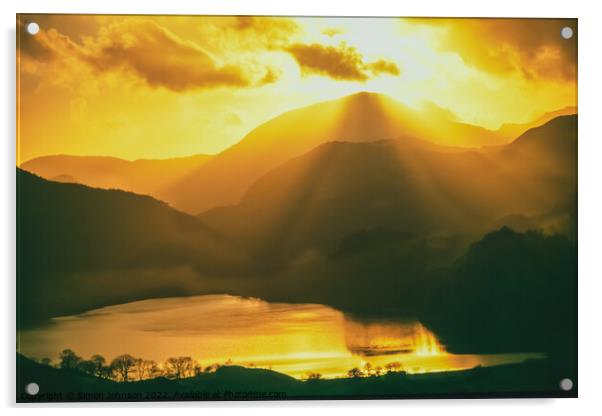 Snowdonia sunburst Acrylic by Simon Johnson