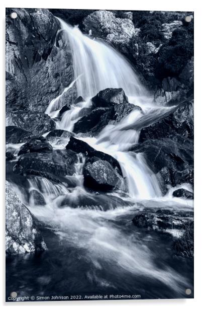 Waterfall and Mountain stream Acrylic by Simon Johnson