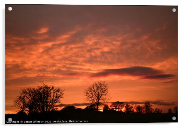 Dawn sunrise  Acrylic by Simon Johnson