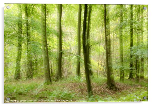 woodland with ICM and soft focus Acrylic by Simon Johnson