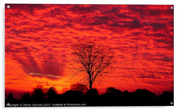 Cotswold Sunrise  Acrylic by Simon Johnson