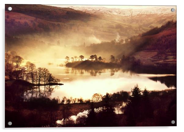 Rydal Water sunrise Acrylic by Simon Johnson