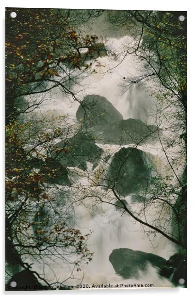 Lodore Falls  Acrylic by Simon Johnson