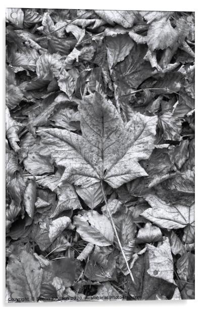 Leaf collage Acrylic by Simon Johnson