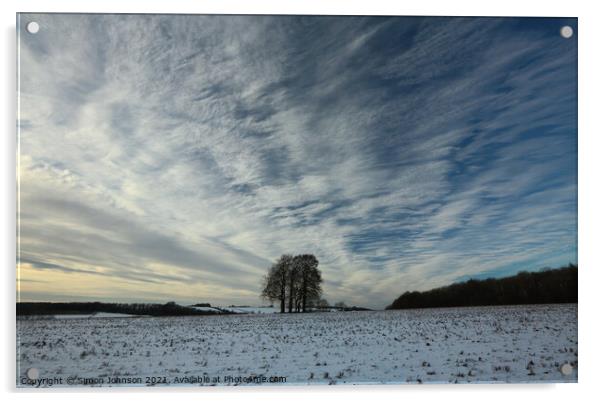 winter sky Acrylic by Simon Johnson