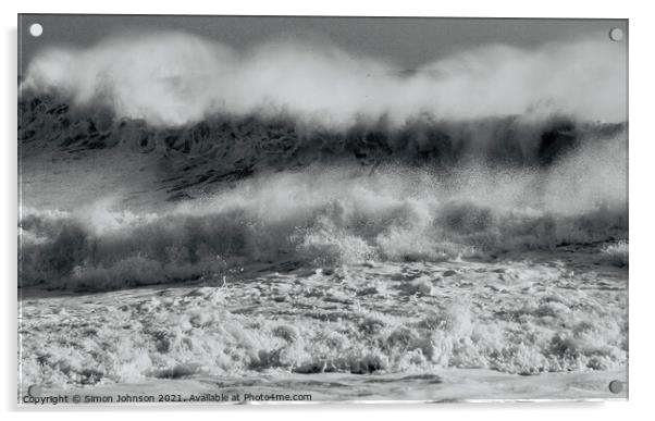 Storm waves Acrylic by Simon Johnson
