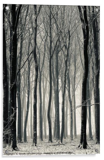 Winter treescape Acrylic by Simon Johnson