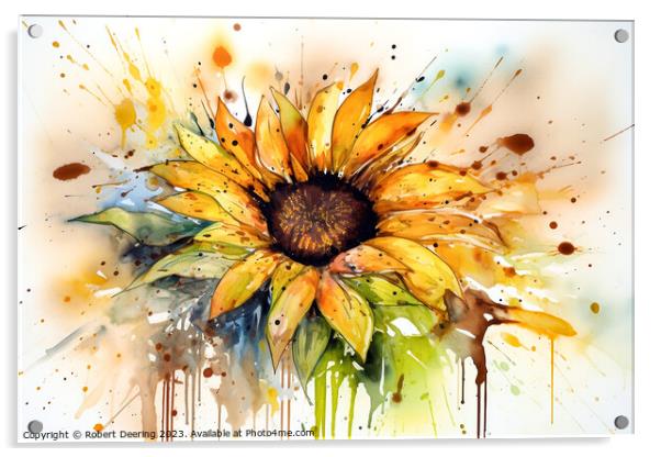 Sunflower Acrylic by Robert Deering