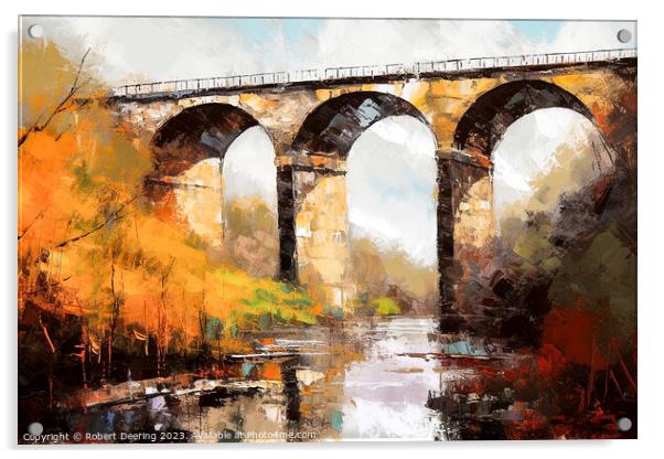 Yarm Viaduct North Yorkshire Acrylic by Robert Deering