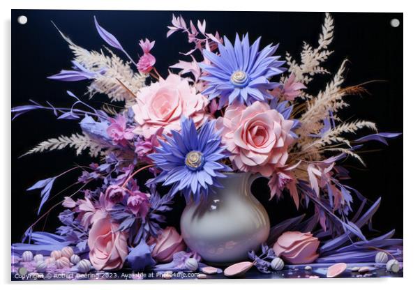 Vase full of Silk Flowers Acrylic by Robert Deering