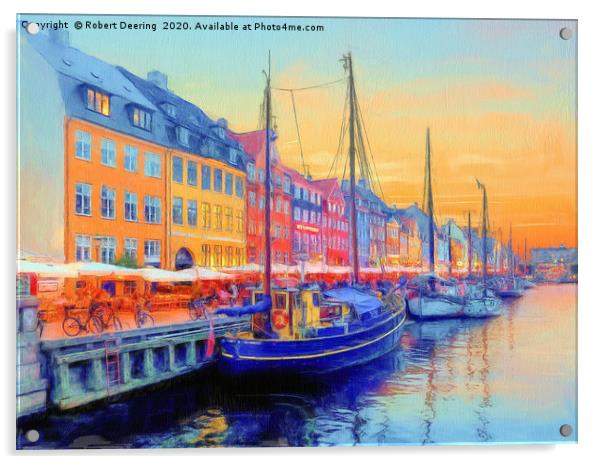 Port at Nyhavn Copenhagen Acrylic by Robert Deering