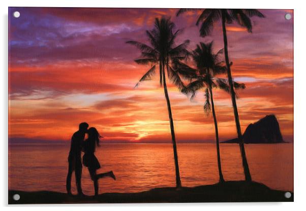 Romance in Paradise Acrylic by Robert Deering