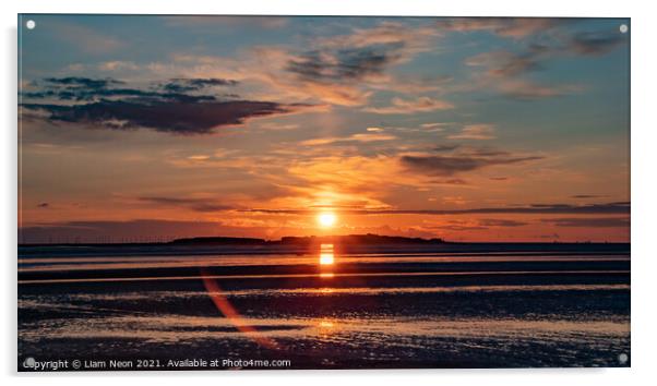 Springtime Hilbre Sunset  Acrylic by Liam Neon