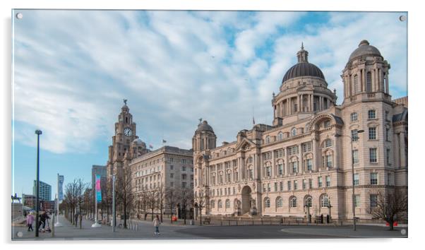 Port of Liverpool Building at the Peir Head Acrylic by Liam Neon