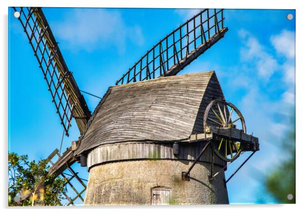 Bidston Windmill Against an Autumn Sky Acrylic by Liam Neon