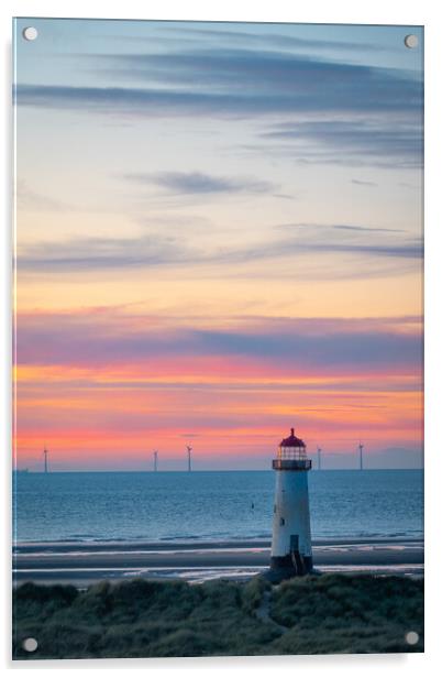 Sunset at Talacre Lighthouse Acrylic by Liam Neon