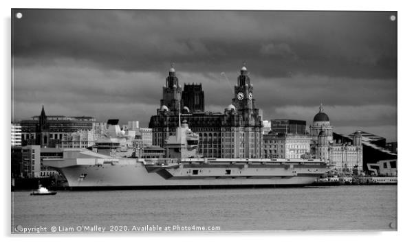 HMS Prince of Wales in Liverpool Acrylic by Liam Neon