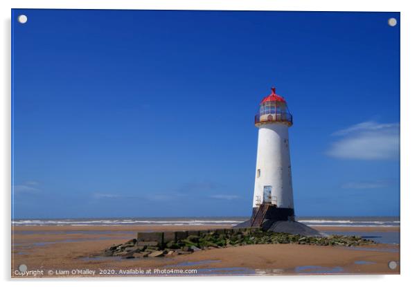 Point of Ayr Lighthouse at Talacre Beach Acrylic by Liam Neon