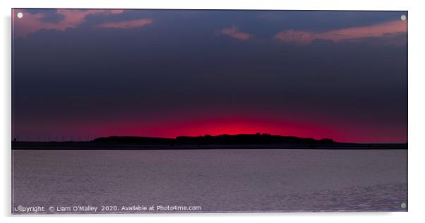 Hilbre Island Sunset Pink Fire Acrylic by Liam Neon