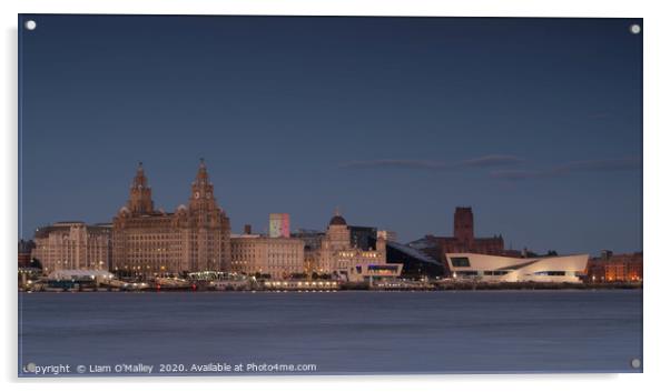 Liverpool Waterfront Evening Illumination Acrylic by Liam Neon