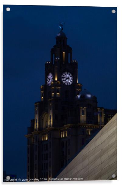 Liverbird Watches Over the Liverpool Waterfront Acrylic by Liam Neon
