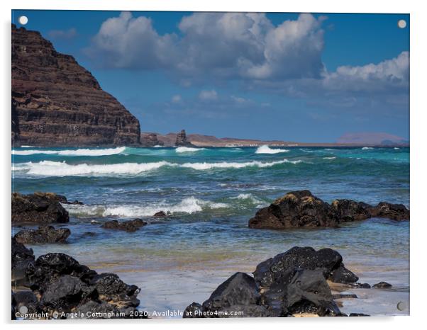 Orzola Coast, Lanzarote Acrylic by Angela Cottingham