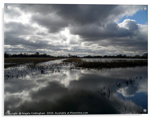 Dramatic Sky at Wheldrake Acrylic by Angela Cottingham
