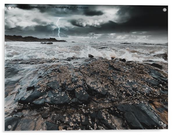 Stormy sea at Wisemans Bridge Acrylic by ROCS Adventures