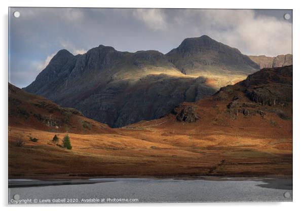 Morning light on the Langdale Pikes - Lake District National Park Acrylic by Lewis Gabell