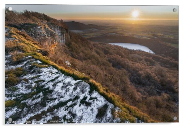 Sutton Bank National Park Winter Sunset - Yorkshir Acrylic by Lewis Gabell