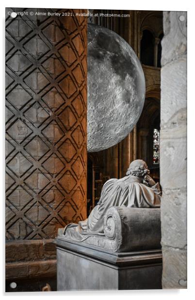 The moon in Durham  Acrylic by Aimie Burley