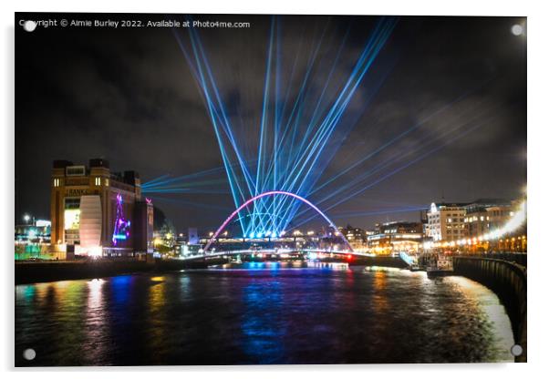 Millennium Bridge at Night  Acrylic by Aimie Burley