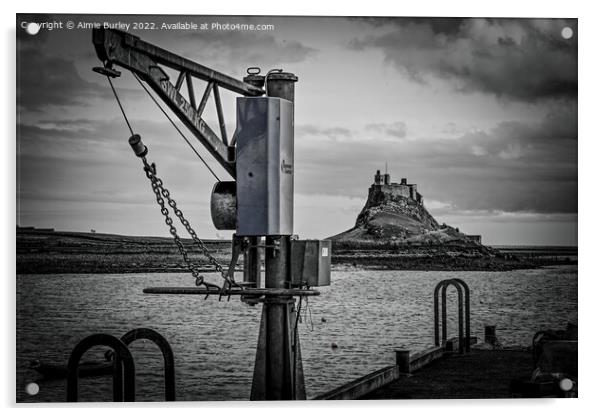 Holy Island Boat crane  Acrylic by Aimie Burley