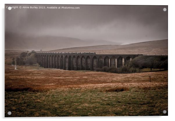 Crossing the Ribblehead Viaduct Acrylic by Aimie Burley