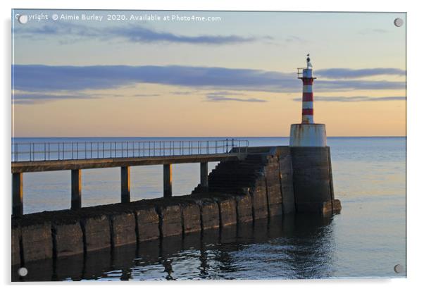 Amble Pier, Northumberland Acrylic by Aimie Burley