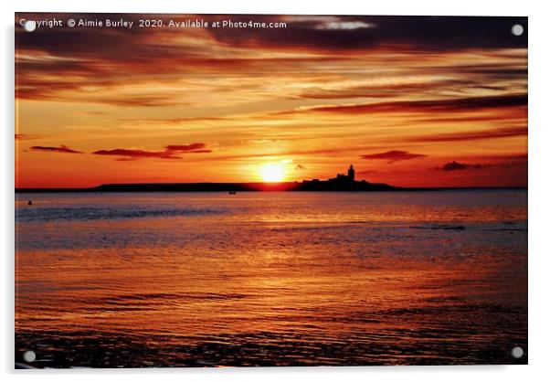 Golden Sunrise in Northumberland Acrylic by Aimie Burley