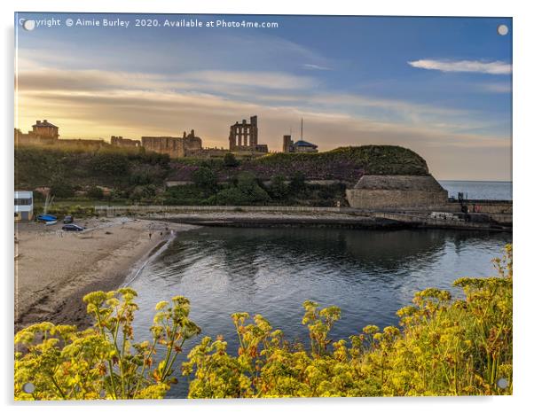 Tynemouth Priory and Castle at dusk Acrylic by Aimie Burley