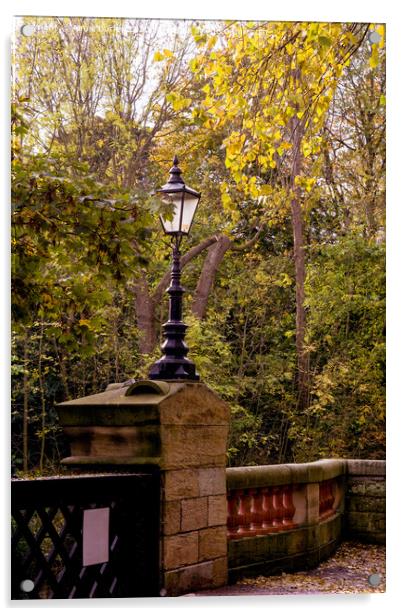 Lamppost in Autumn  Acrylic by Aimie Burley