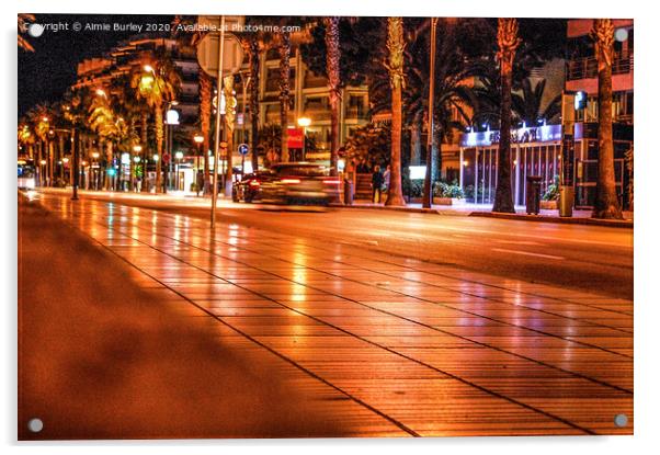 Spanish Road at Night Acrylic by Aimie Burley