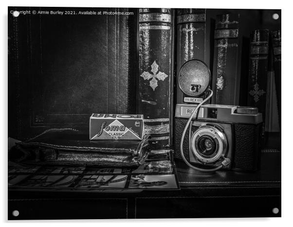 Vintage camera and flash Acrylic by Aimie Burley