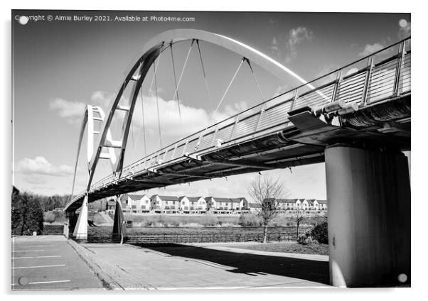 Black and white bridge Acrylic by Aimie Burley